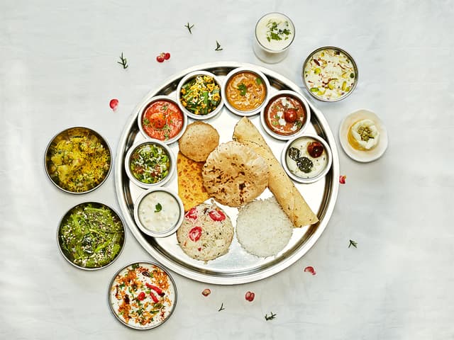 Delicious multi-cuisine vegetarian thali at our luxury resort in Mahabaleshwar.